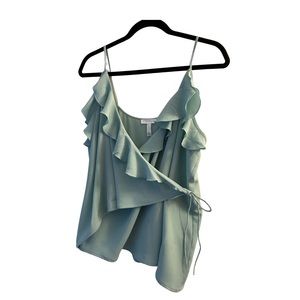 Leith Light Green/Mint Ruffle Blouse